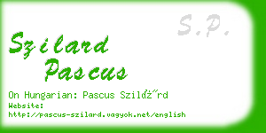 szilard pascus business card